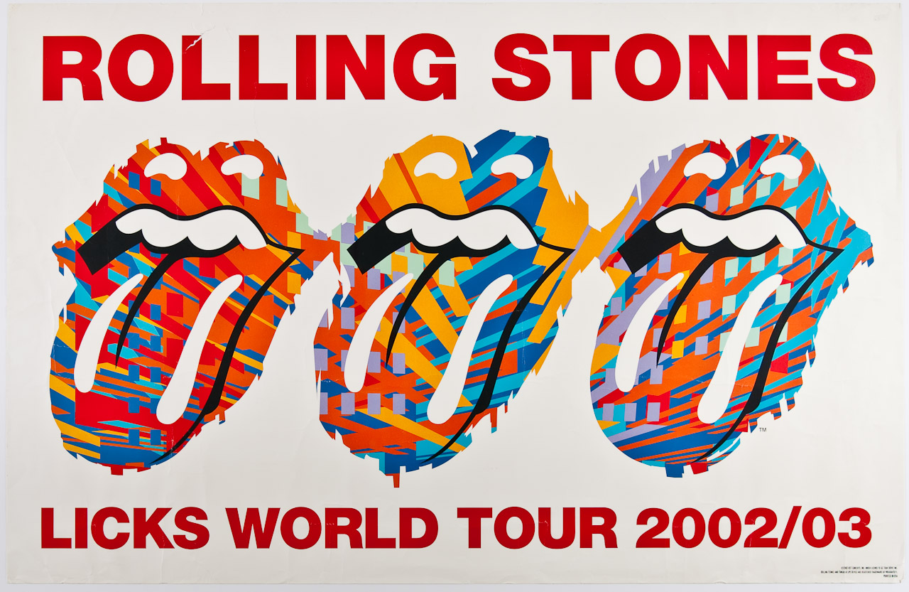 Lot Detail - Rolling Stones Licks World Tour 2002/03 Original Poster